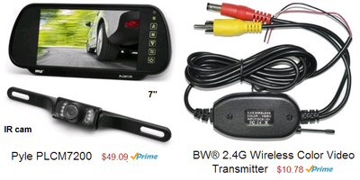 Pyle backup mirror / camera