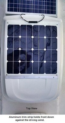 50W panel on A/C shroud from top